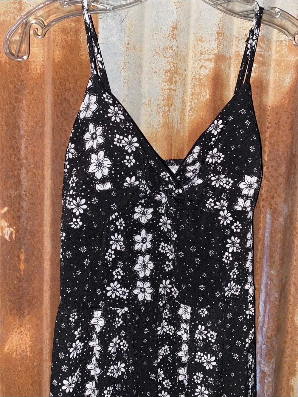 No Boundaries Black and White Floral Maxi Dress - Picture 2 of 3